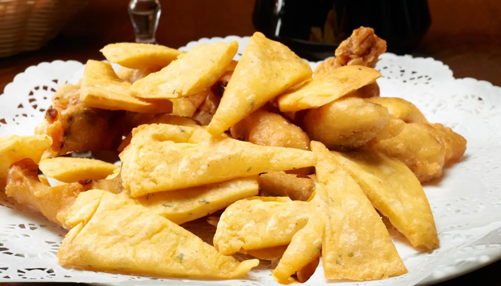 A plate of panelle chickpea fritters